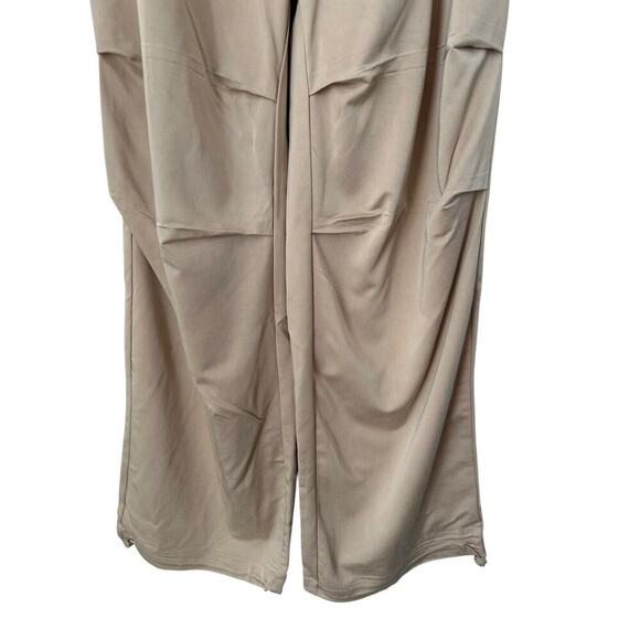 Dolce Cabo Pants Size XS Sand Wide Leg Ruched Knee Drawstring Hem Cuff Utility - Picture 3 of 13